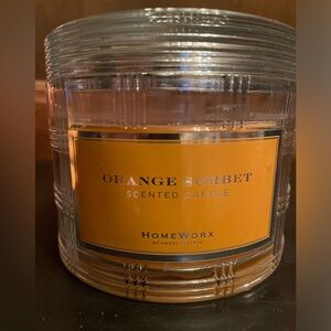18oz Homeworx by Harry Slatkin Orange Sorbet candle new 30-55 hr burn time.